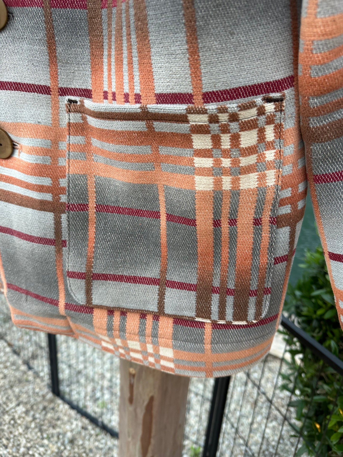 1930's Beacon Campfire Coat Ombre Blue Tan Creme Medium