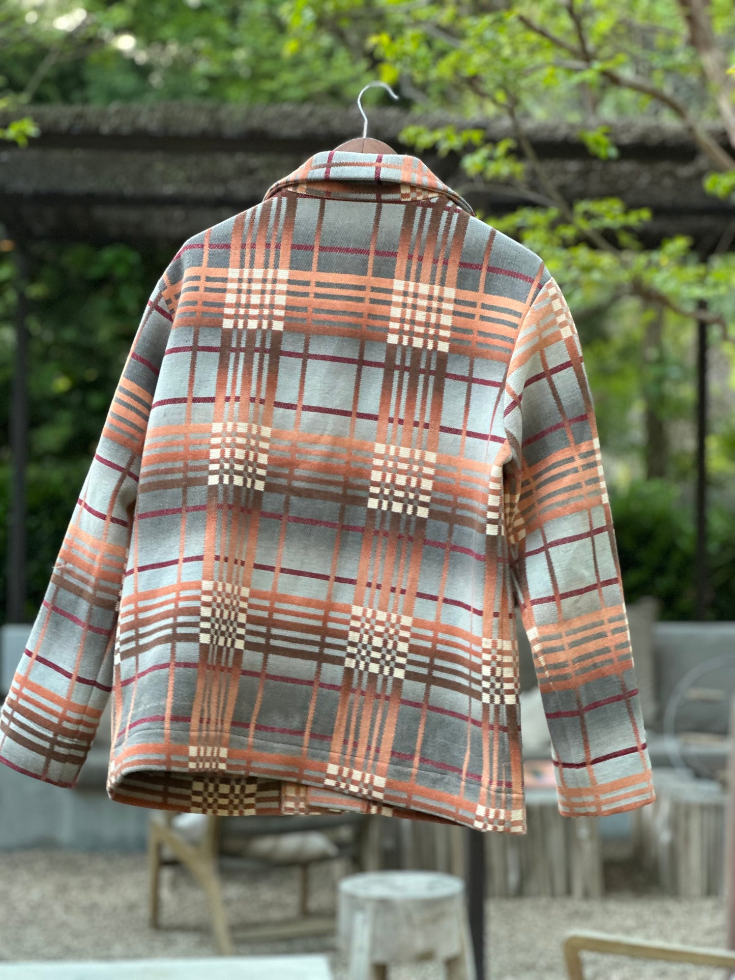 1930's Beacon Campfire Coat Ombre Blue Tan Creme Medium