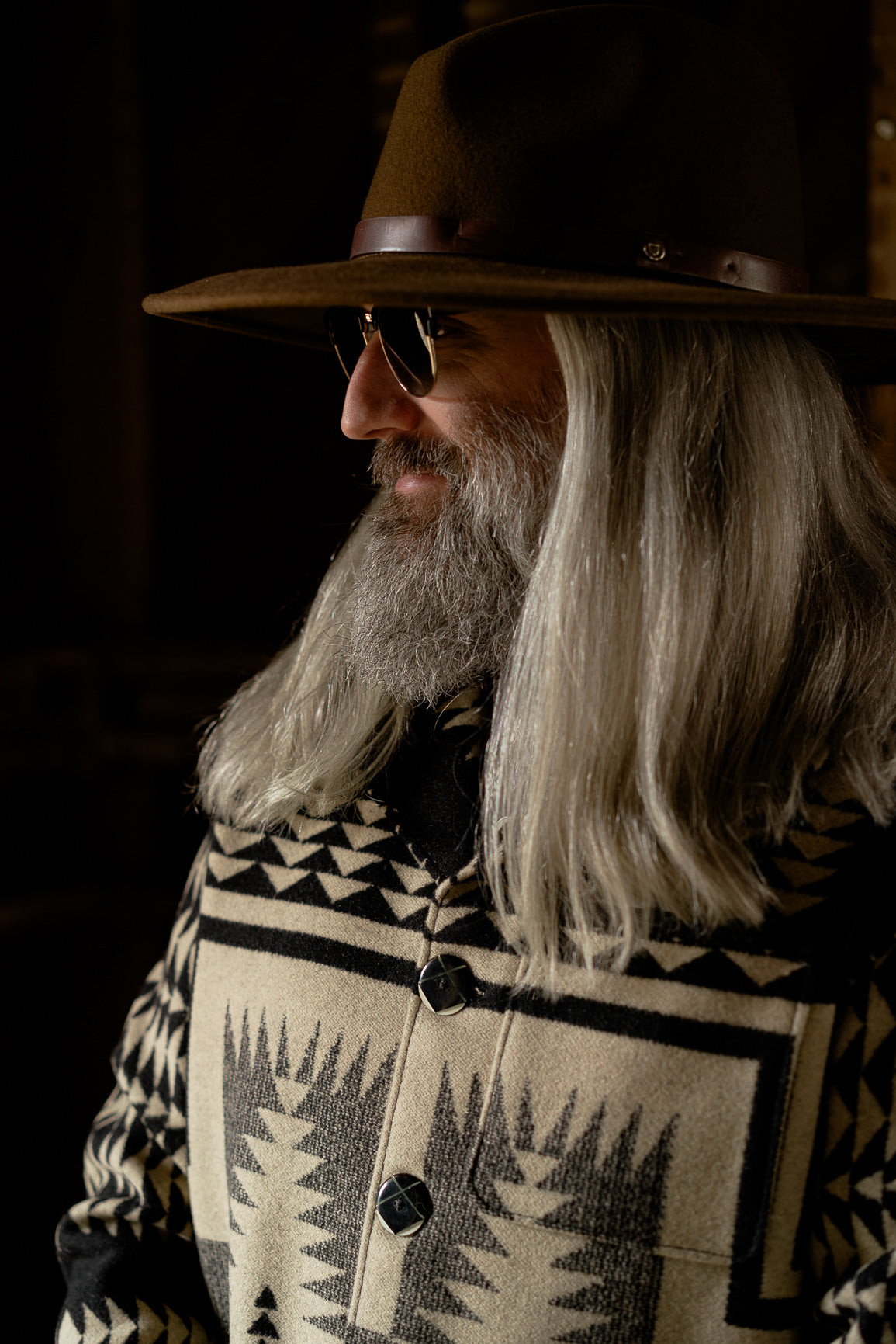 Pendleton® Jacquard woven wool Black and White