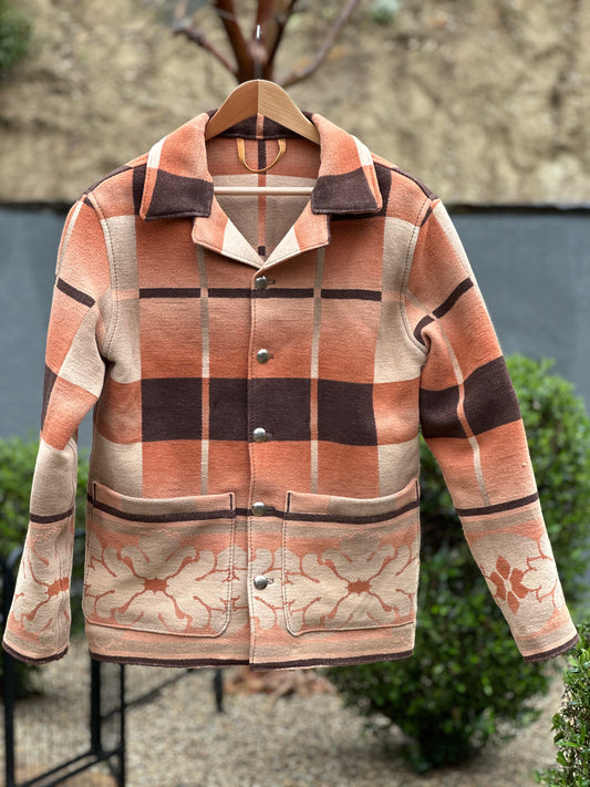 1940's Beacon Campfire Coat Orange-Tan-Brown Ombre