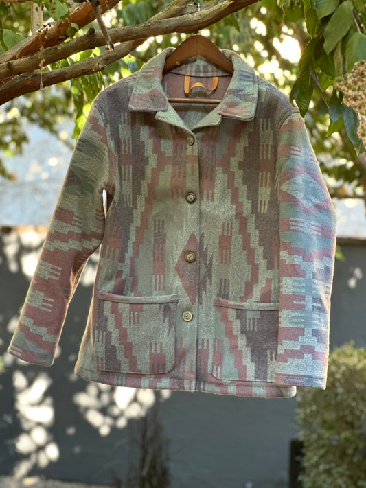 Large 1960’s Pastel Colors Wool Campfire Coat