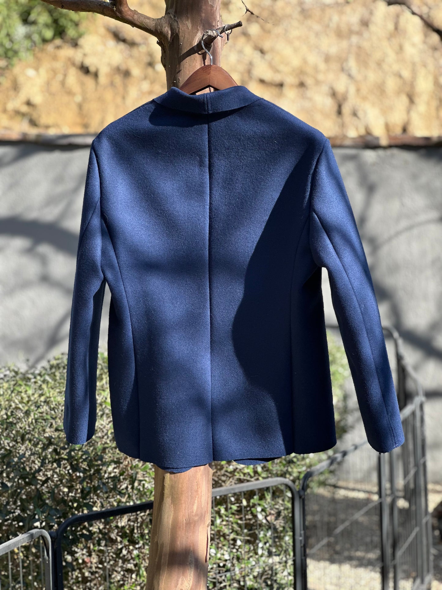 Blue Wool Felt Streamline Campfire Coat Medium