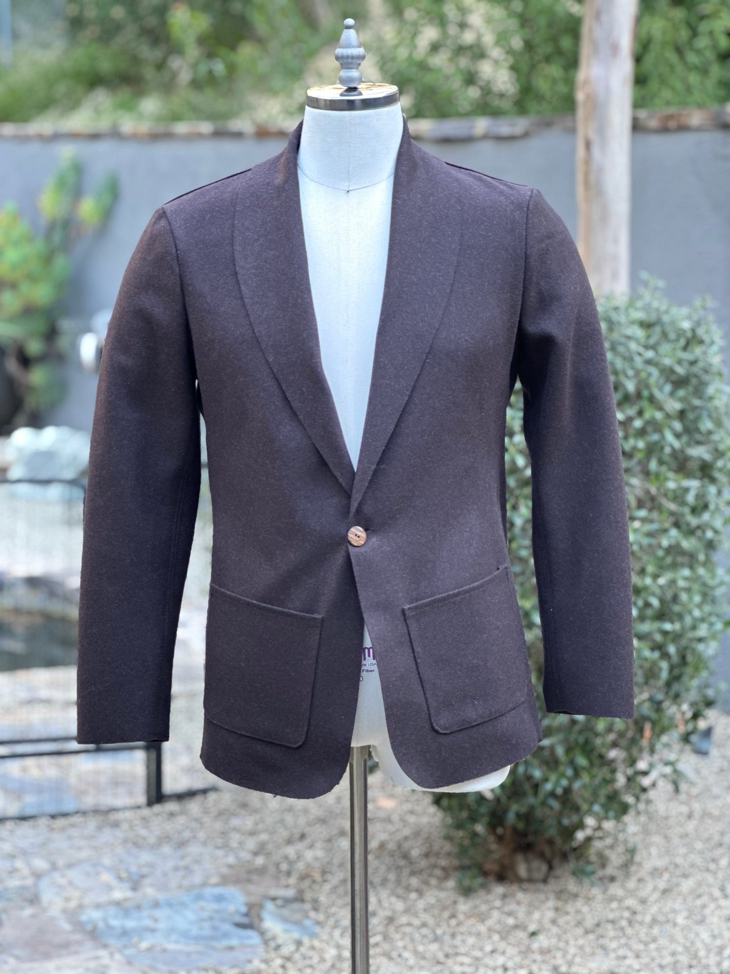 Brown Wool Felt Streamline Campfire Coat Medium