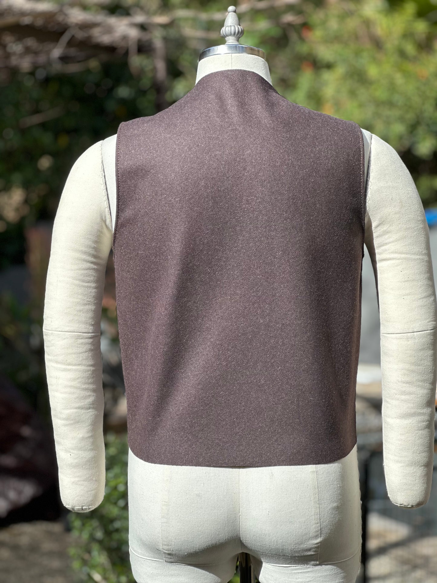 Brown Italian Felt Wool Vest Medium