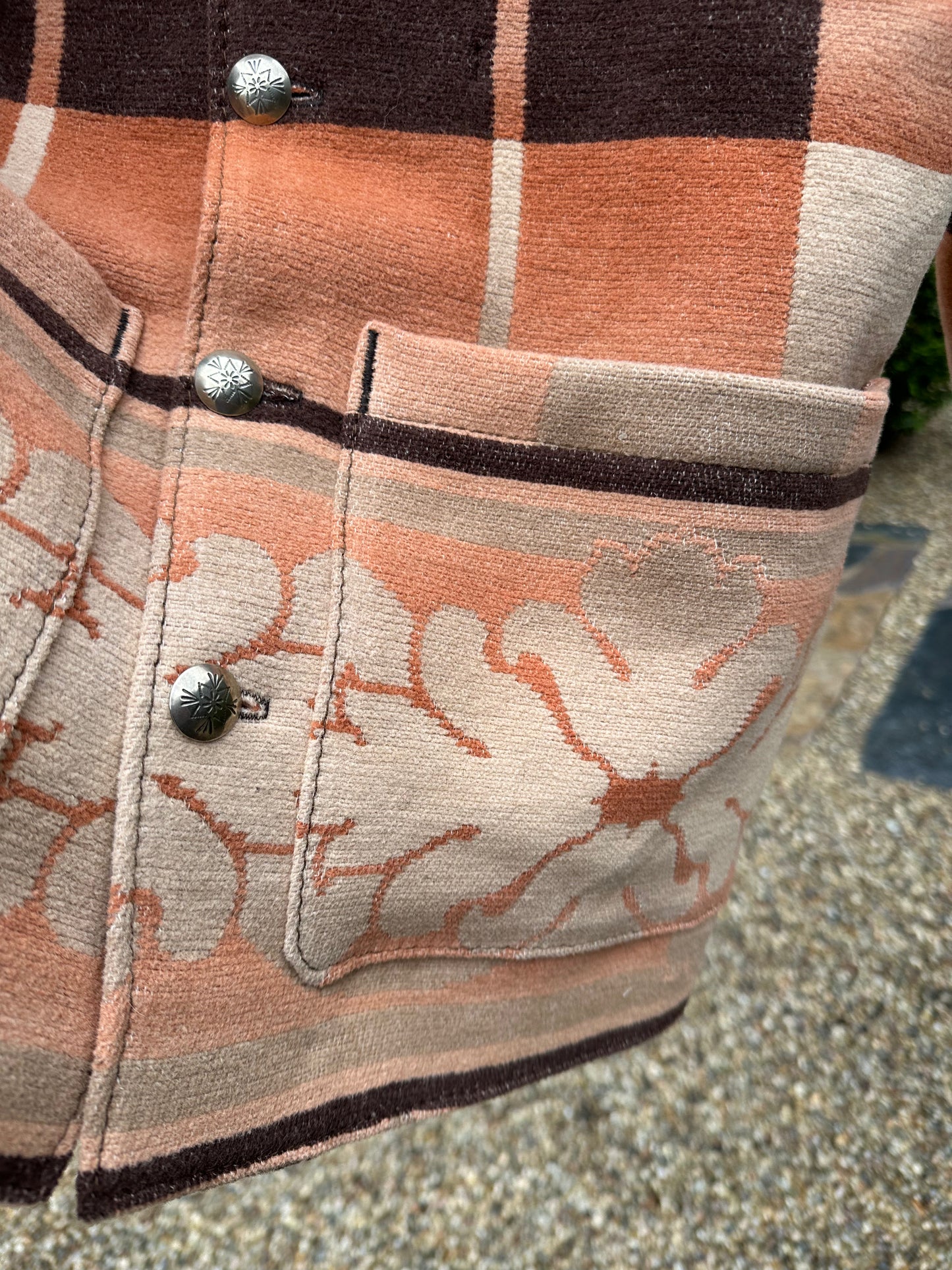 1940's Beacon Campfire Coat Orange-Tan-Brown Ombre