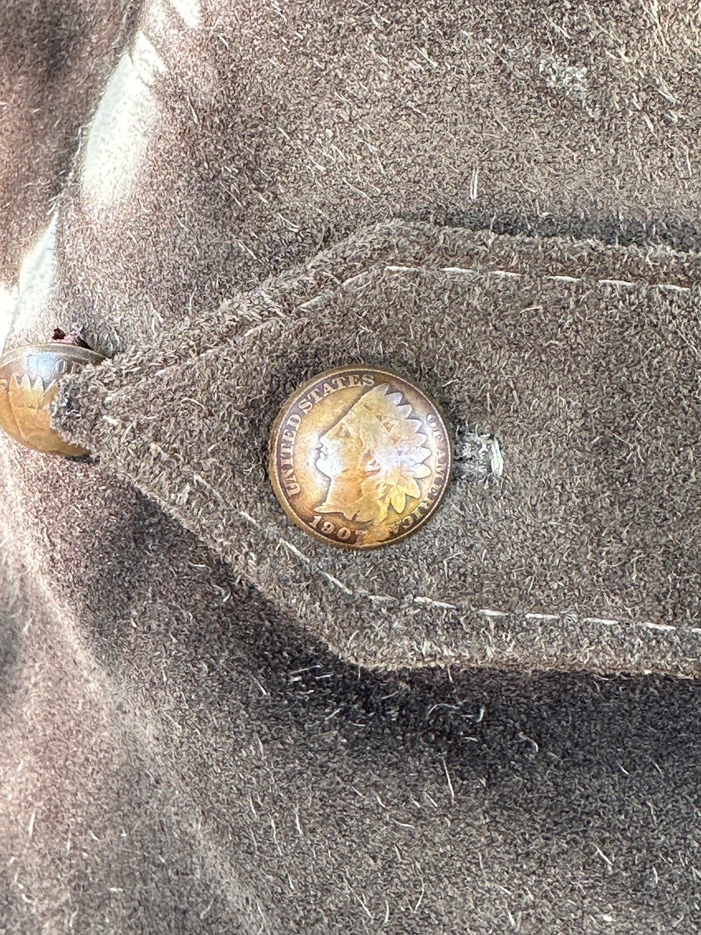 Olive Italian Suede Vest Medium