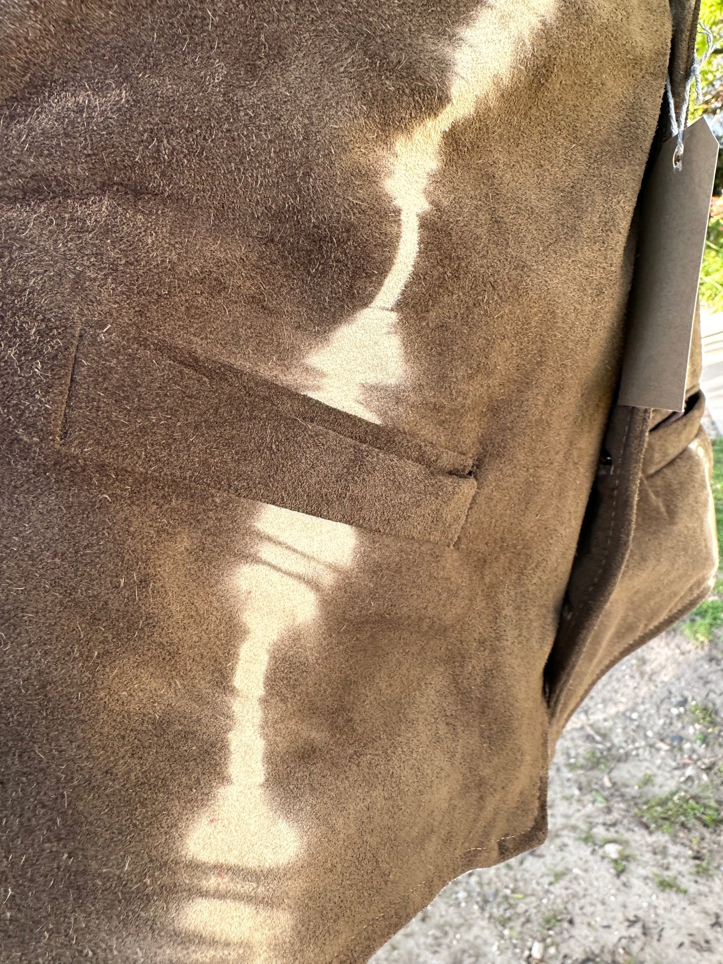 Olive Italian Suede Vest Medium