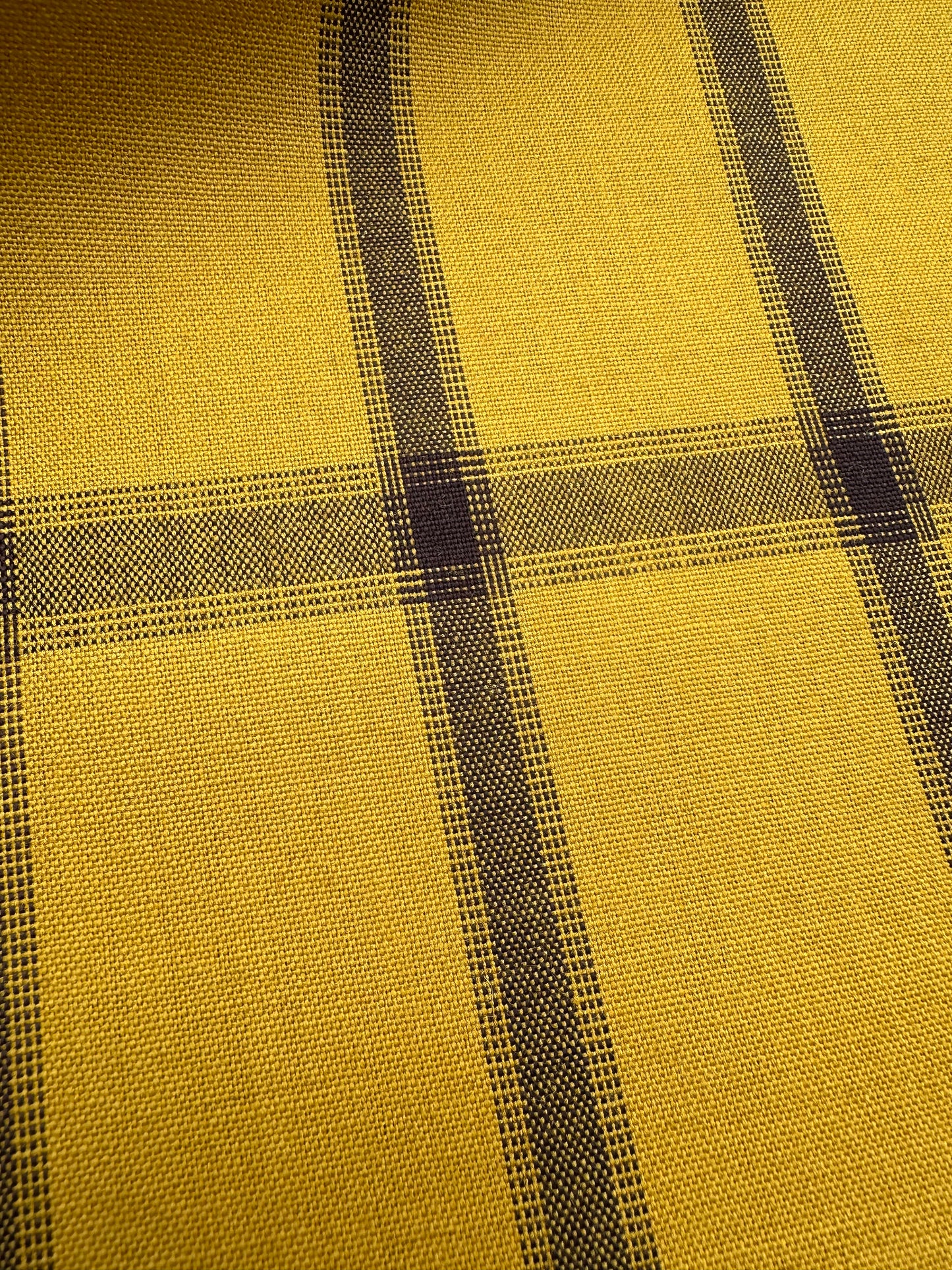 Japanese Kimino NOS 1940’s Yellow and Brown hand made Wool plaid