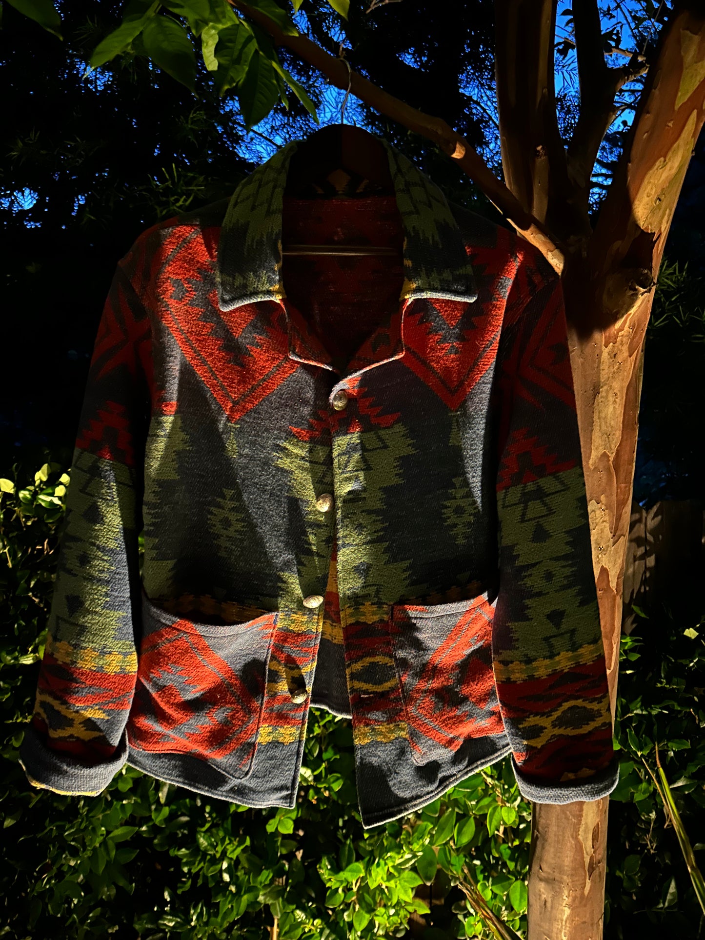 1930's Beacon Campfire Coat Blue Red Yellow