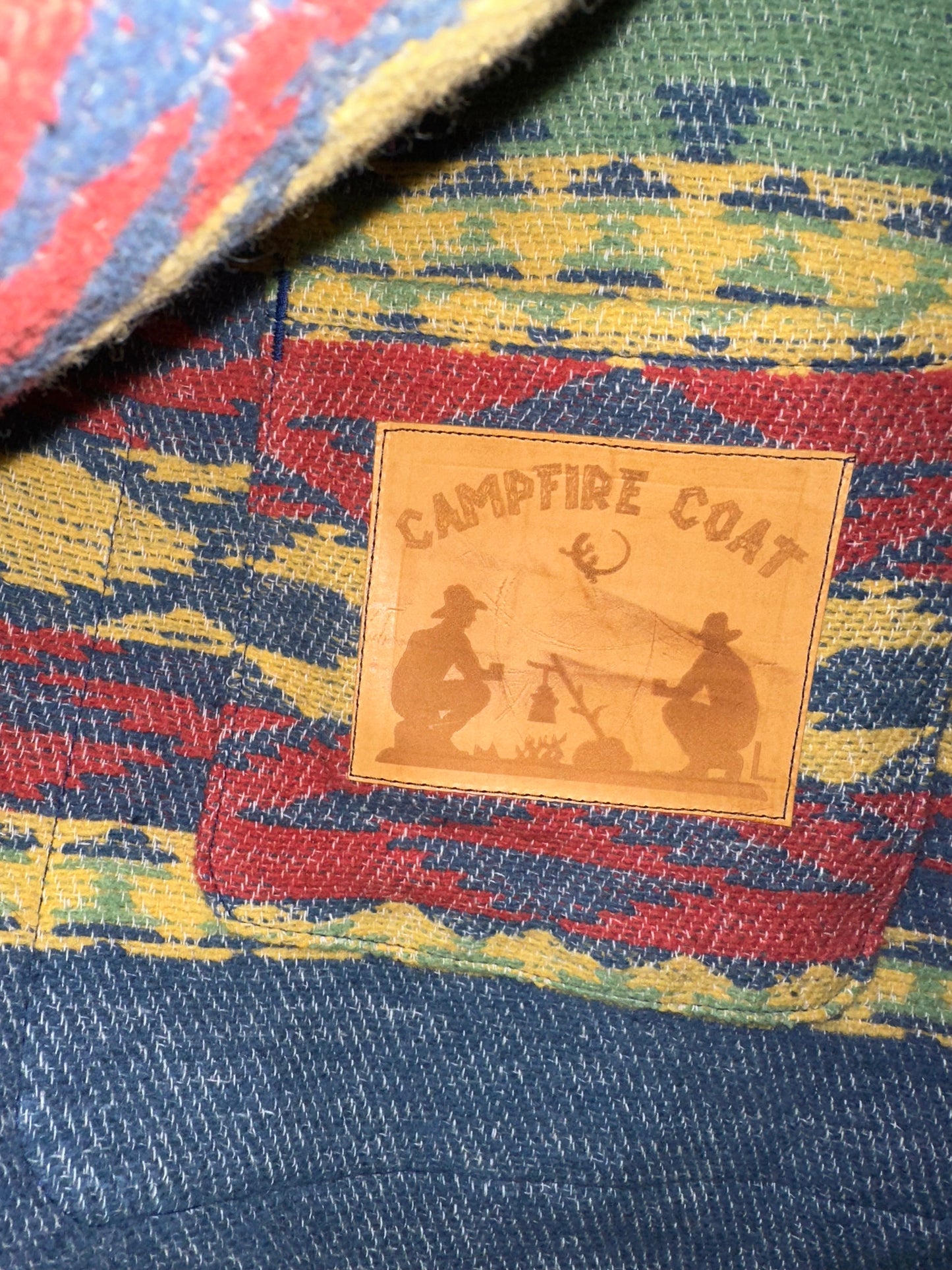 1930's Beacon Campfire Coat Blue Red Yellow