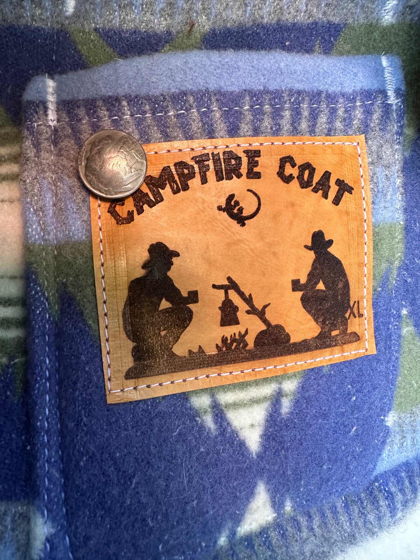 Campfire Coat Vintage white, Grey and Blue Pendleton® XL