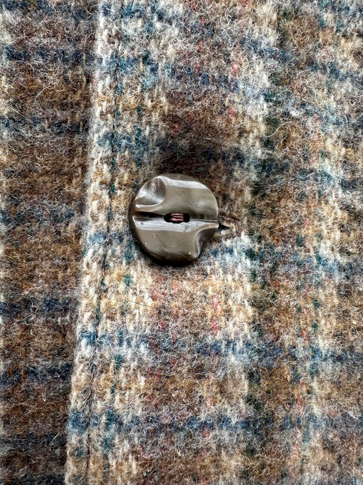 Vintage Jacquard Woven Wool Car Coat Medium