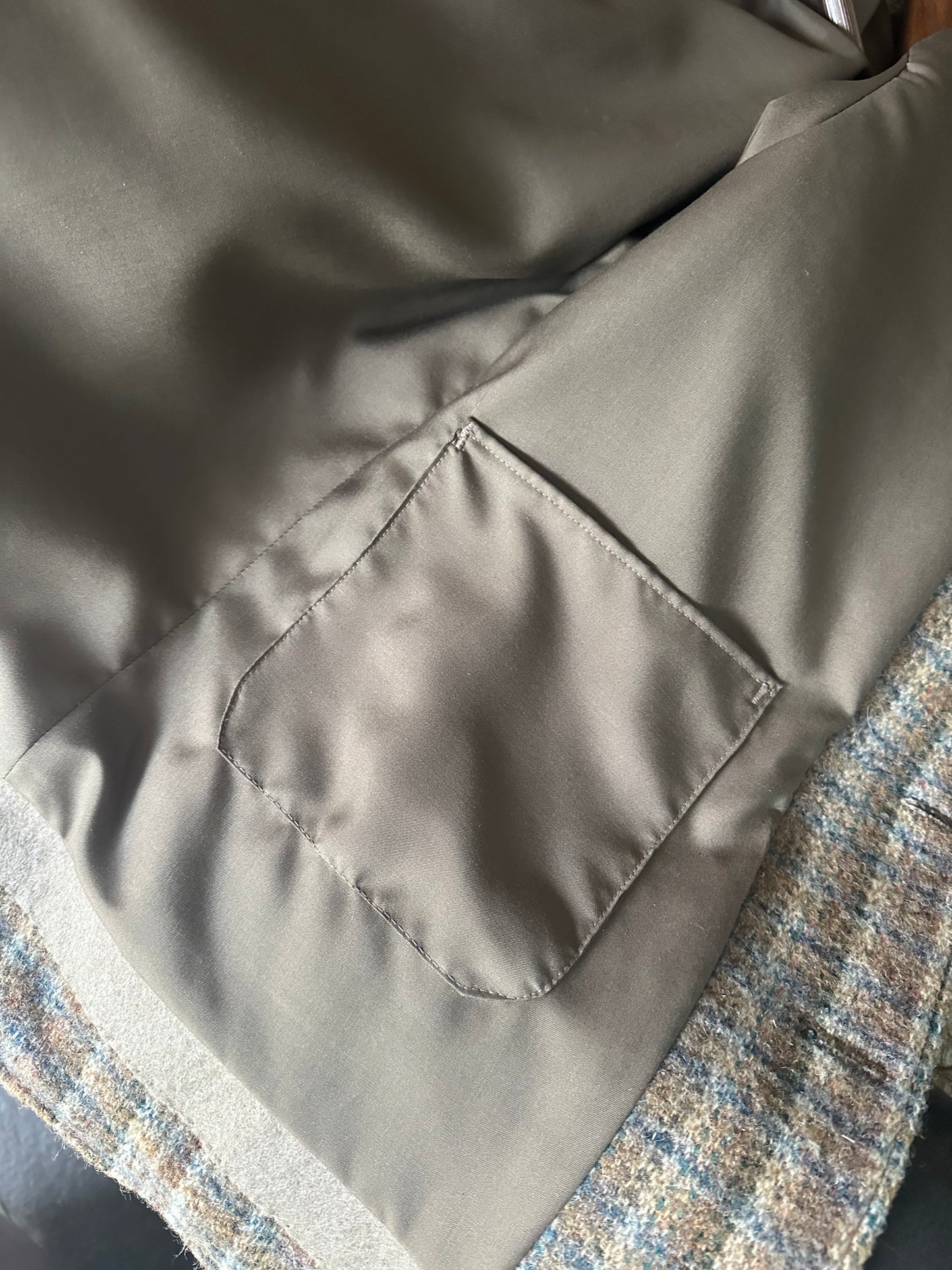 Vintage Jacquard Woven Wool Car Coat Medium