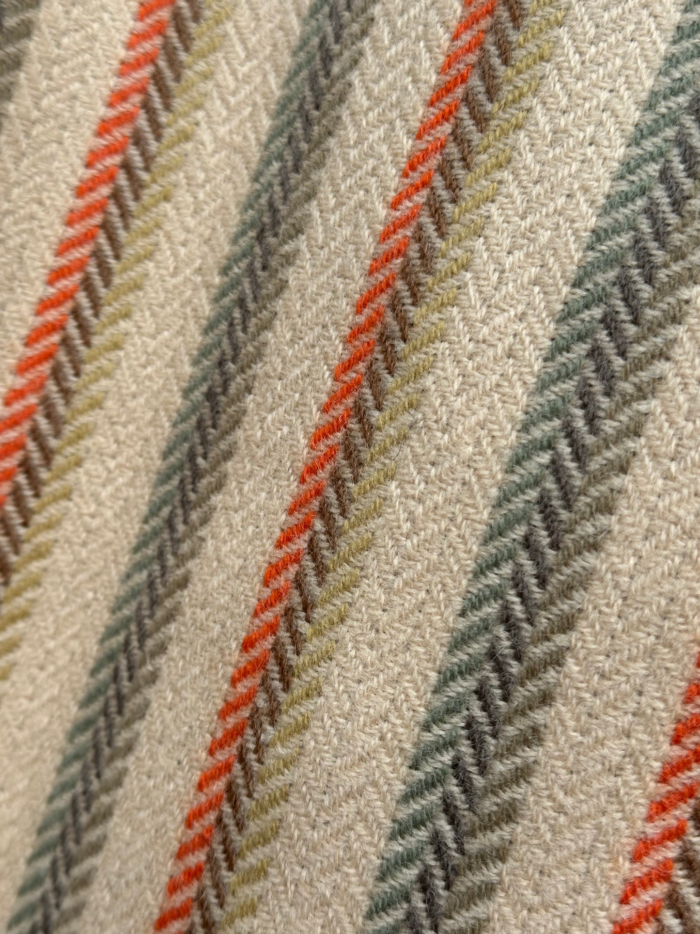 Striped Italian Woven Wool Streamline Campfire Coat Large