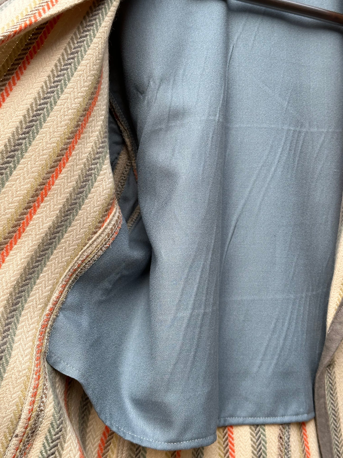Striped Italian Woven Wool Streamline Campfire Coat Large
