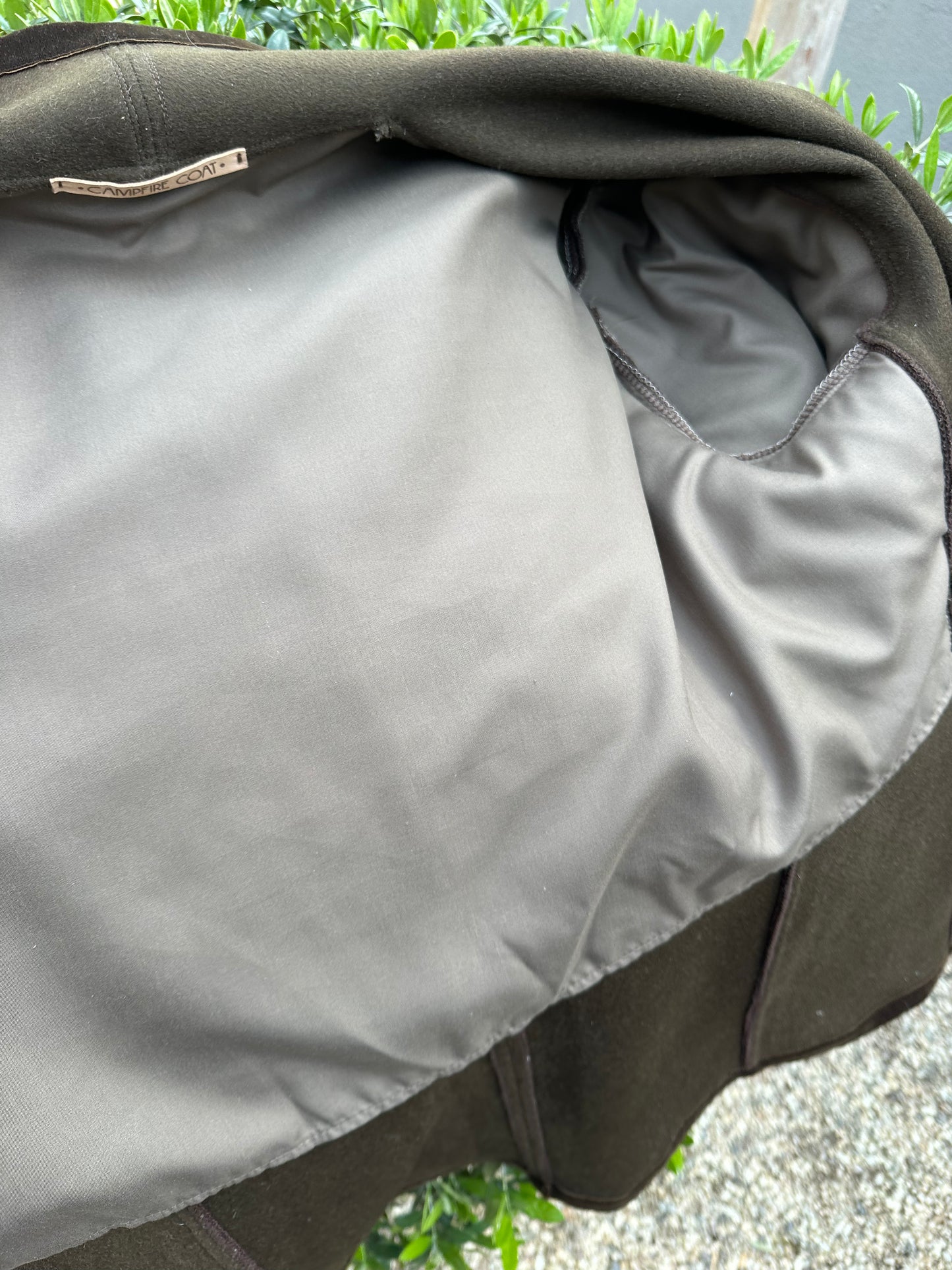 Moss Brown Brushed Wool Streamline Campfire Coat Medium