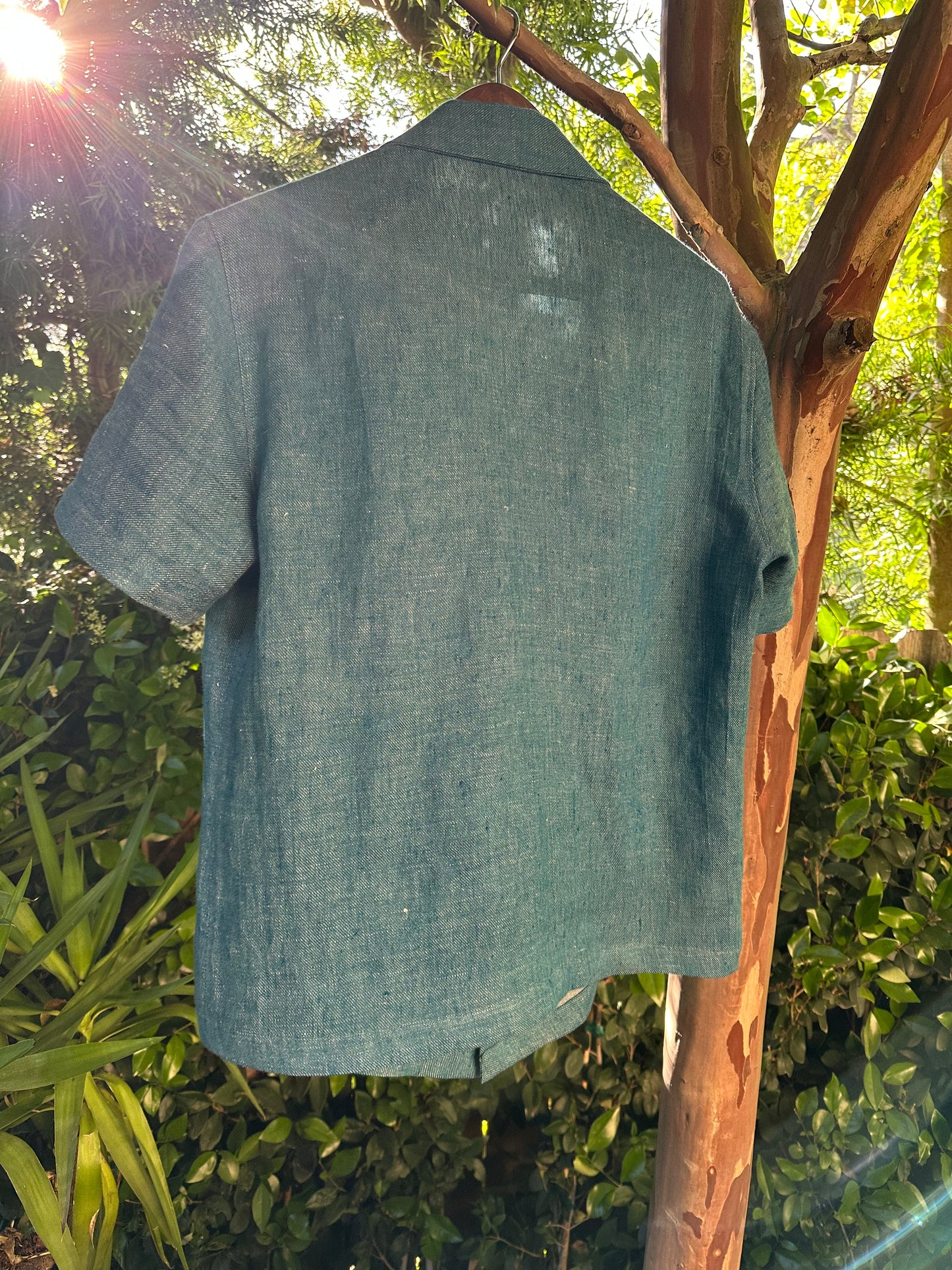 Japanese hand loomed silk and cotton short sleeve shirt