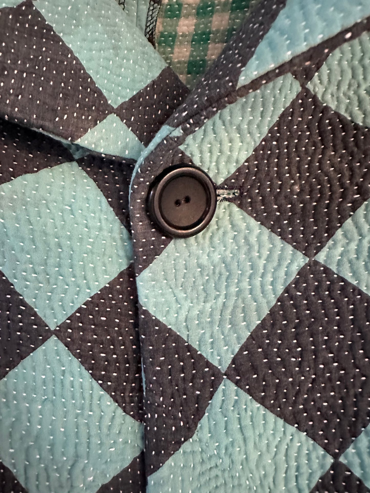 Vintage Indian Cotton Kantha Blanket Campfire Coat Medium