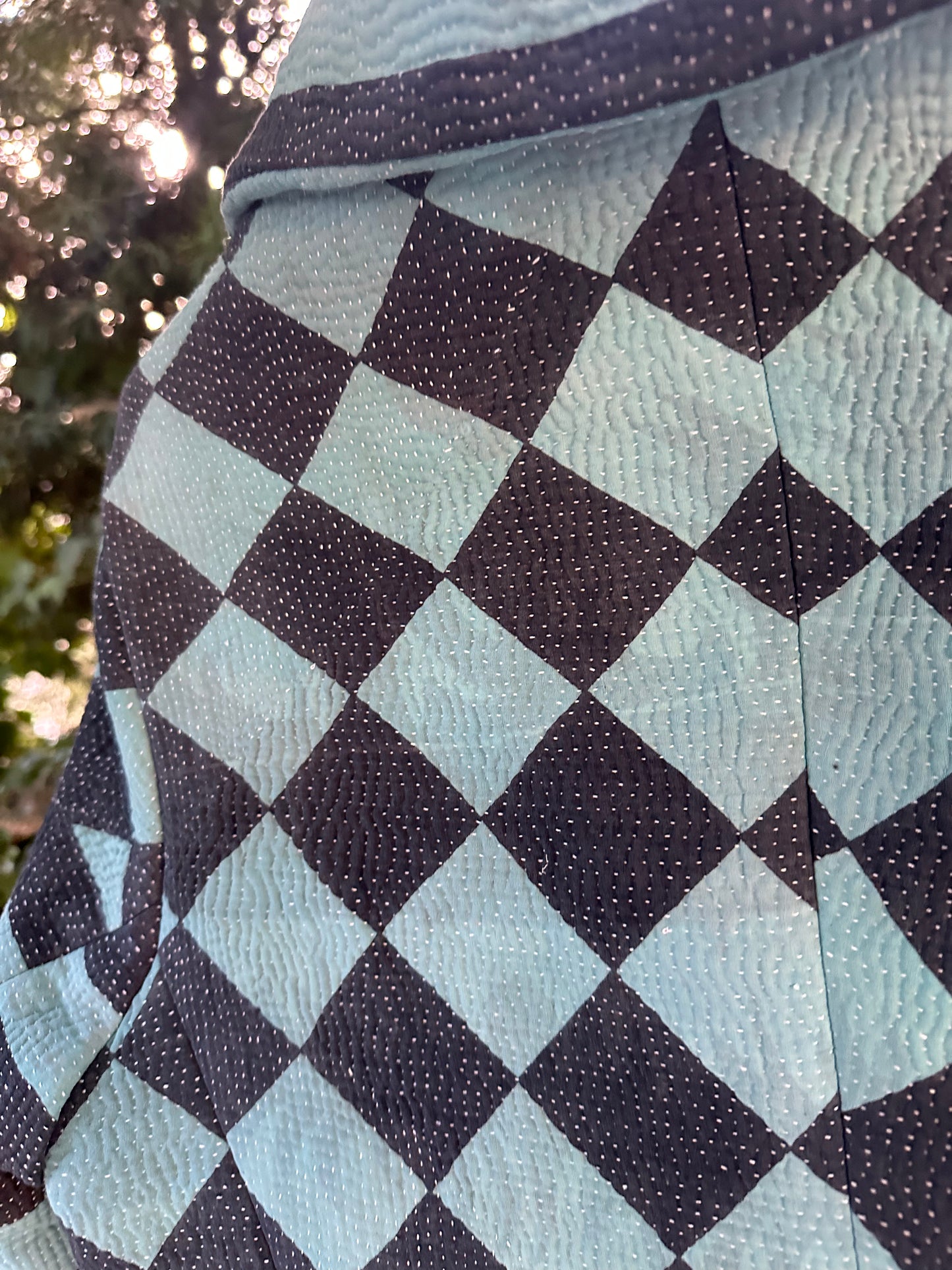 Vintage Indian Cotton Kantha Blanket Campfire Coat Medium