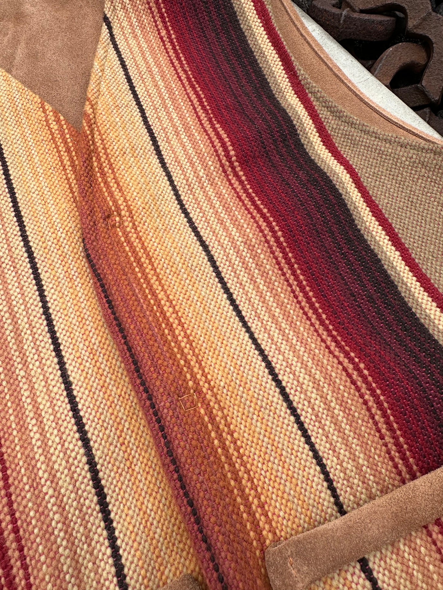 Hand Woven Marino Wool & Suede Vest