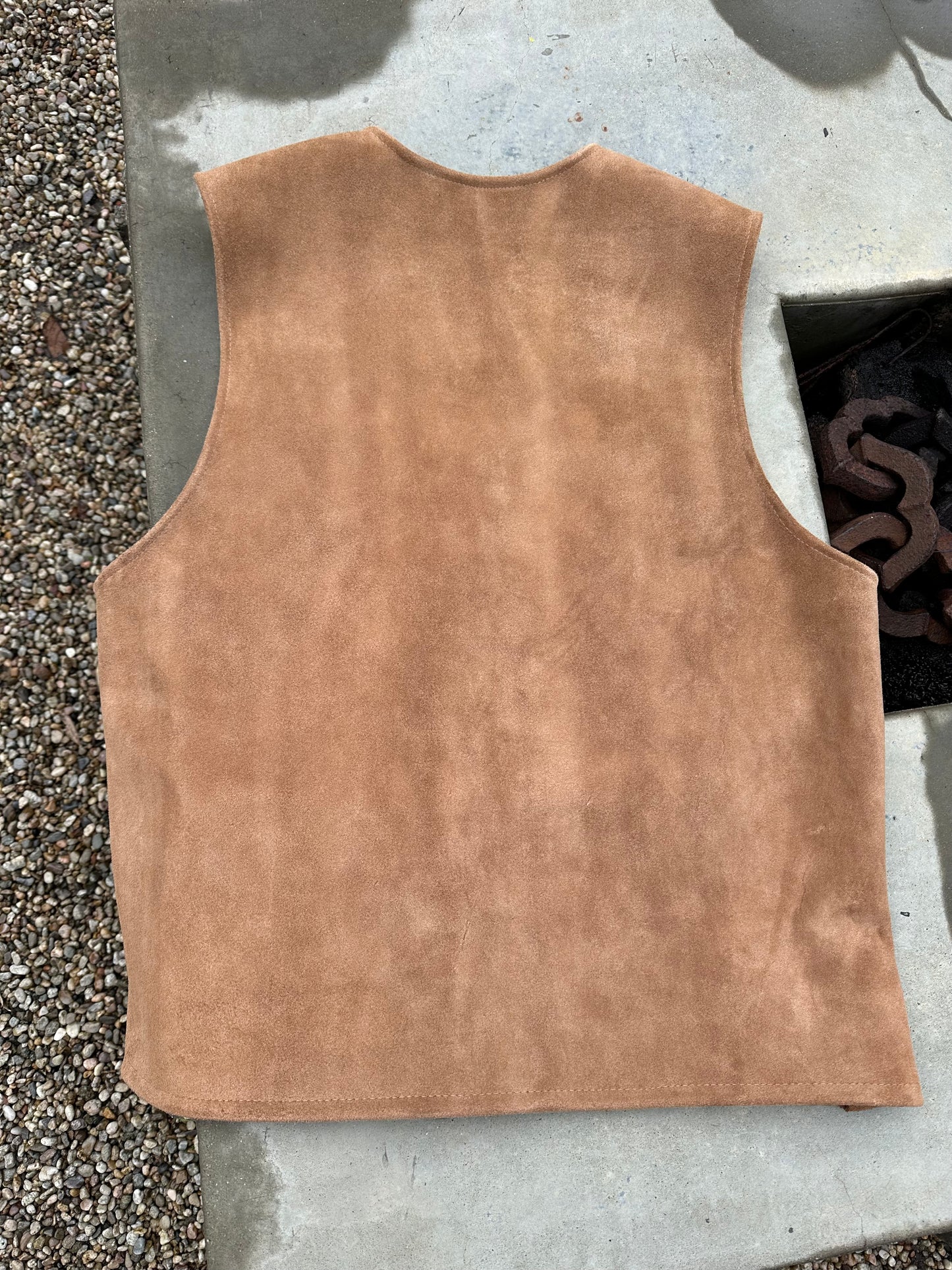 Hand Woven Marino Wool & Suede Vest