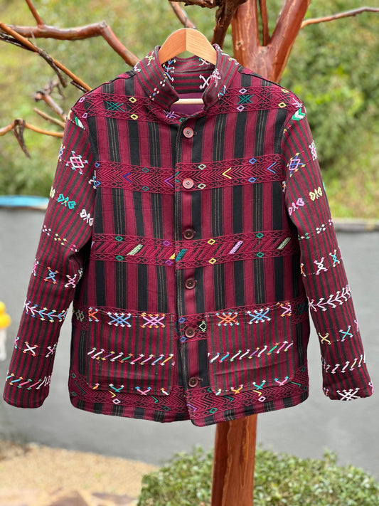 Guatamalan vintage silk Car Coat