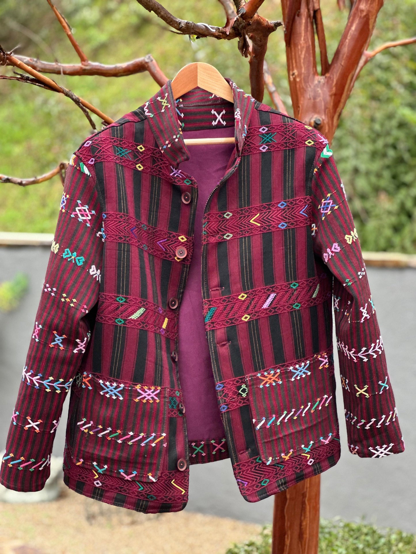 Guatamalan vintage silk Car Coat