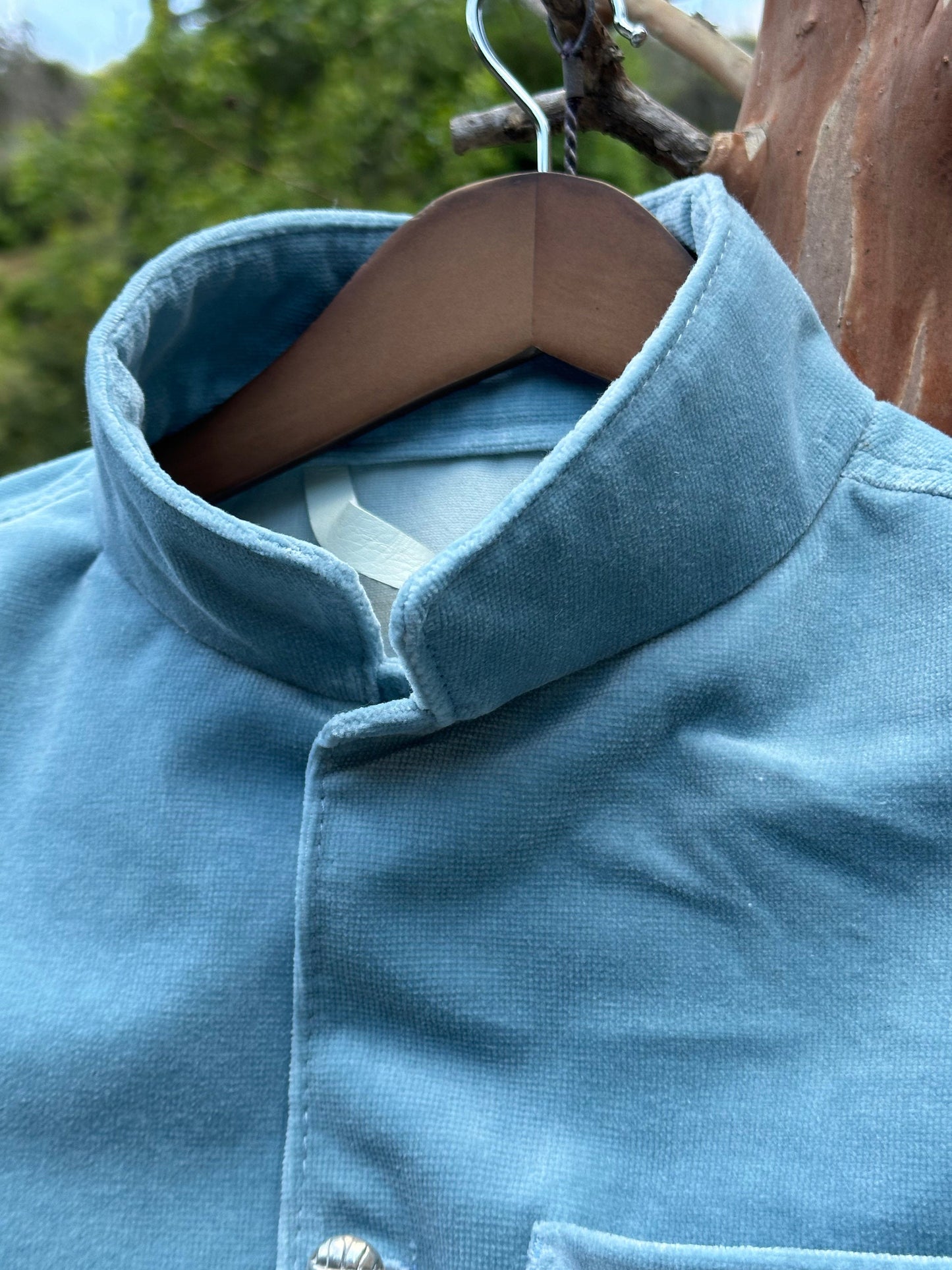 Blue Velvet Cotton Campfire Coat Small