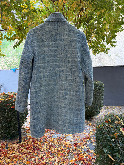 Campfire Long Coat Medium Indian Hand Woven Cotton and Wool