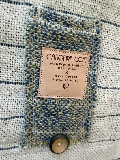 Campfire Long Coat Medium Indian Hand Woven Cotton and Wool