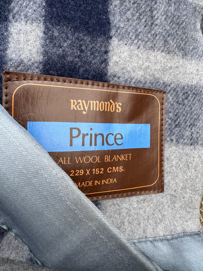 1960's Prince NOS Indian Wool Light Gray & Blue