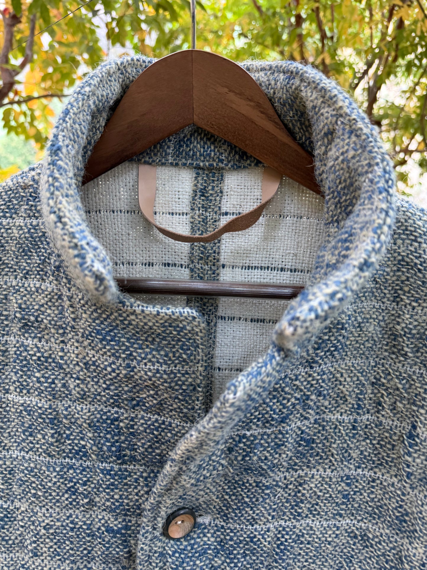 Campfire Long Coat Medium Indian Hand Woven Cotton and Wool