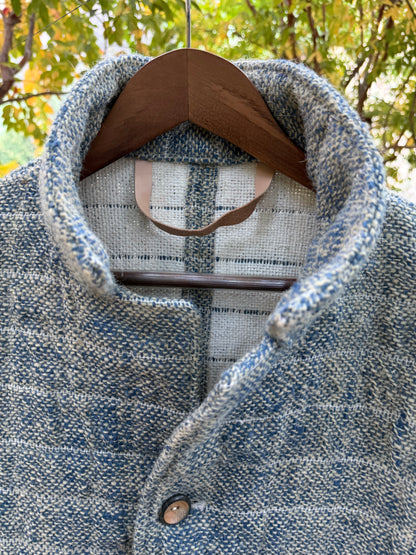 Campfire Long Coat Medium Indian Hand Woven Cotton and Wool