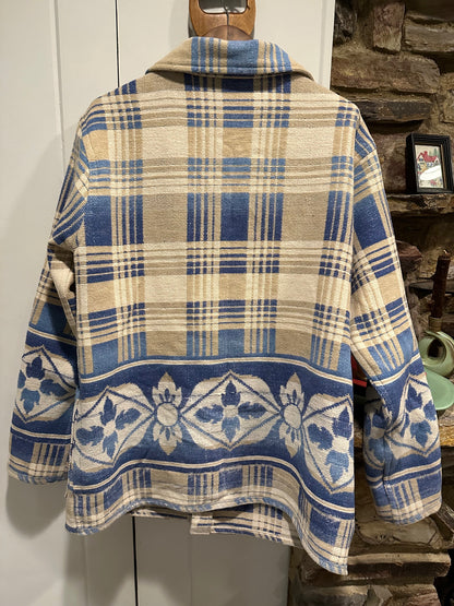 1940's Beacon Campfire Coat Blue-Tan Ombre