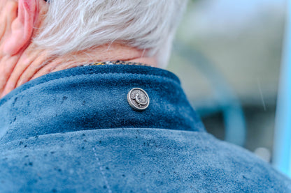 French Blue Suede Campfire Coat