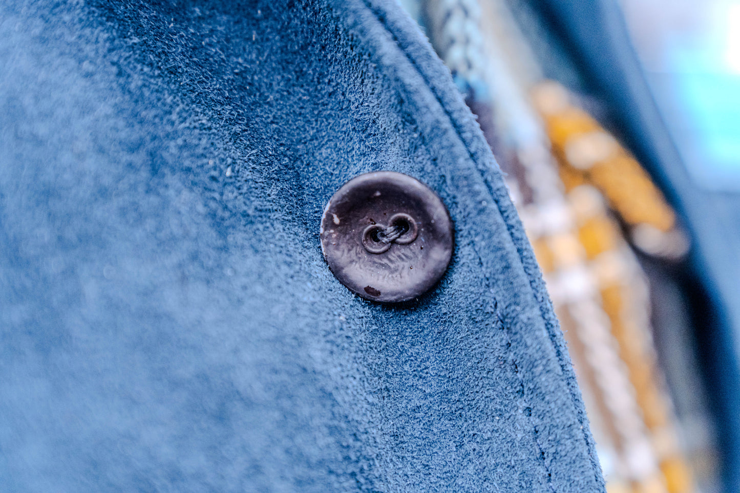 French Blue Suede Campfire Coat