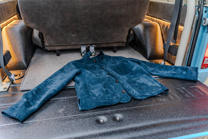 French Blue Suede Campfire Coat