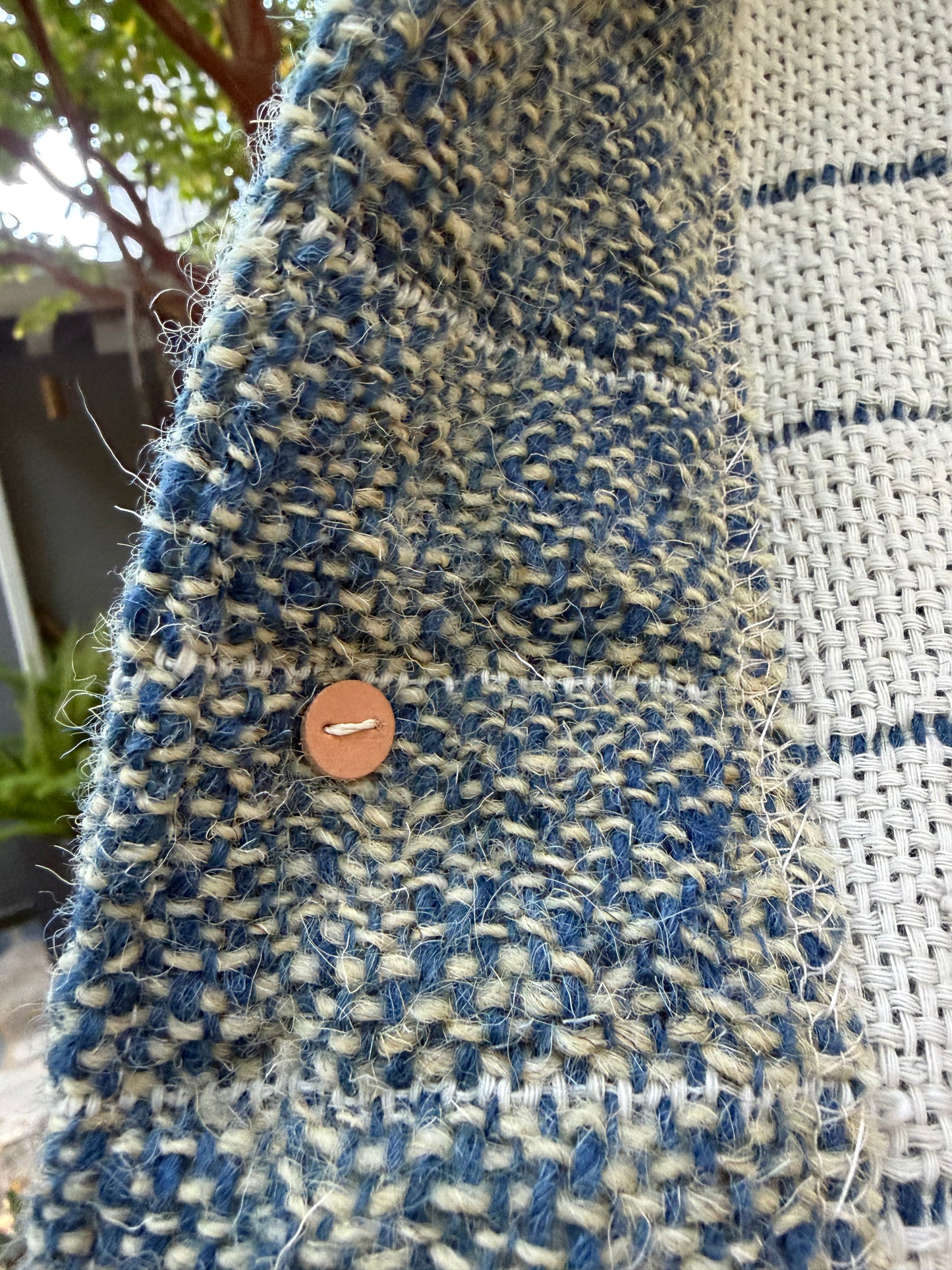 Campfire Long Coat Medium Indian Hand Woven Cotton and Wool