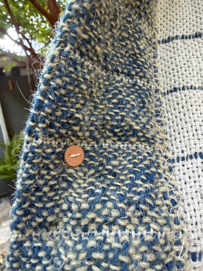 Campfire Long Coat Medium Indian Hand Woven Cotton and Wool