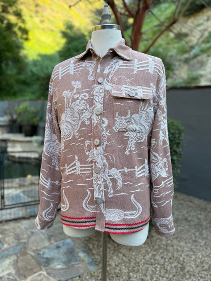 1930’s Cotton Mens Cowboy Woven Blanket Overshirt
