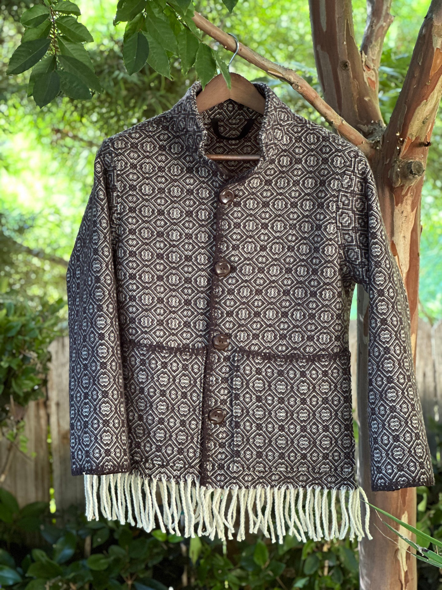 Marino Wool Chules Hand Woven Campfire Coat Small