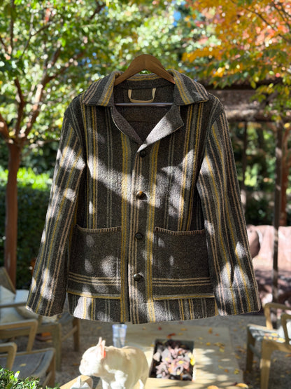 1800’s Jacquard Wool Horse Blanket Campfire Coat Large