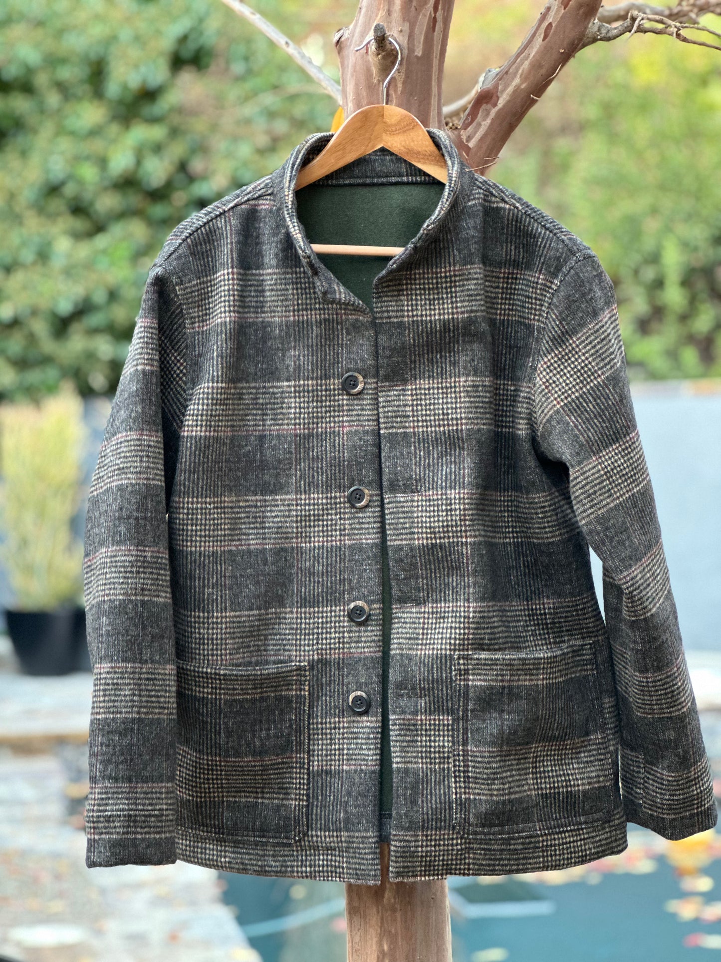 Brushed English Wool Plaid Campfire Coat Medium