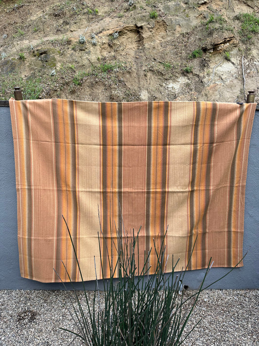 Hand Loomed Oaxaca Wool Tan Stripes