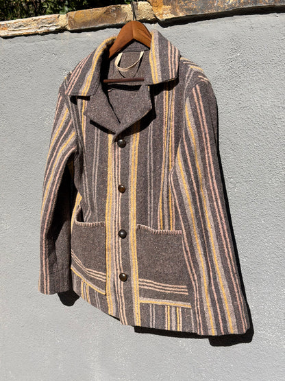 1800’s Jacquard Wool Horse Blanket Campfire Coat Large