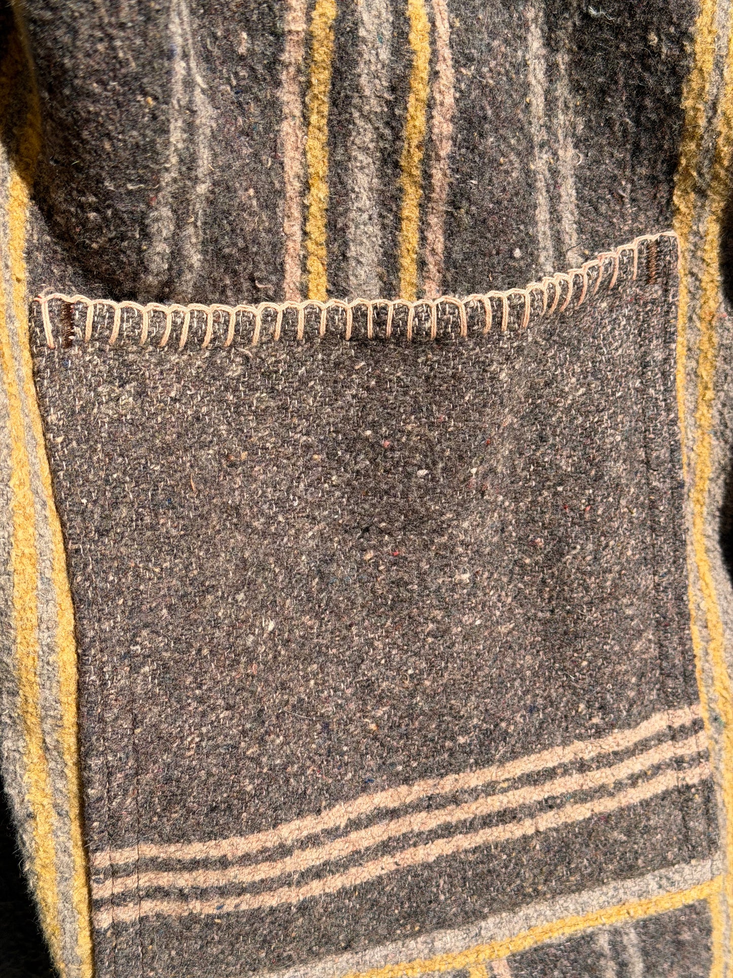 1800’s Jacquard Wool Horse Blanket Campfire Coat Large