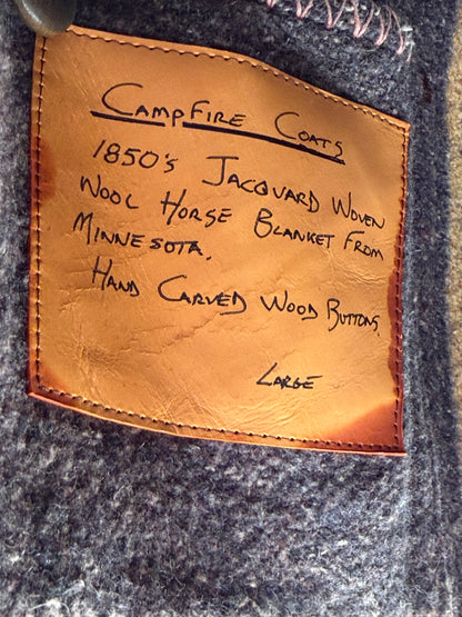 1800’s Jacquard Wool Horse Blanket Campfire Coat Large