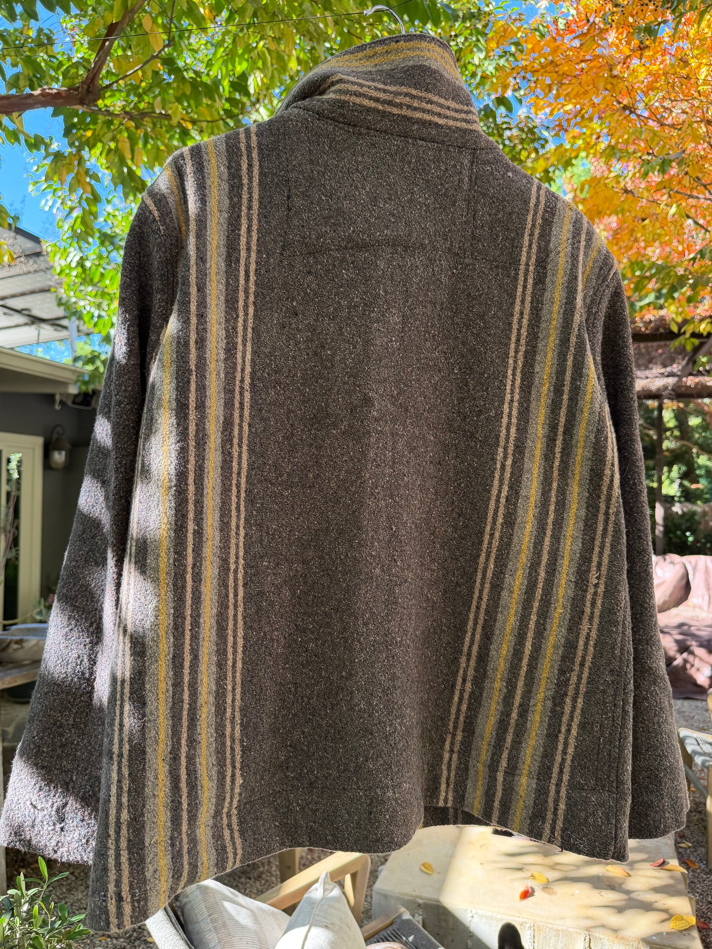 1800’s Jacquard Wool Horse Blanket Campfire Coat Large