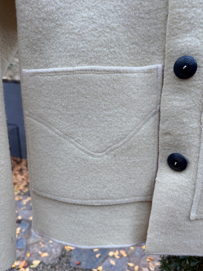 WWII Wool US Navy Blanket Campfire Coat Large