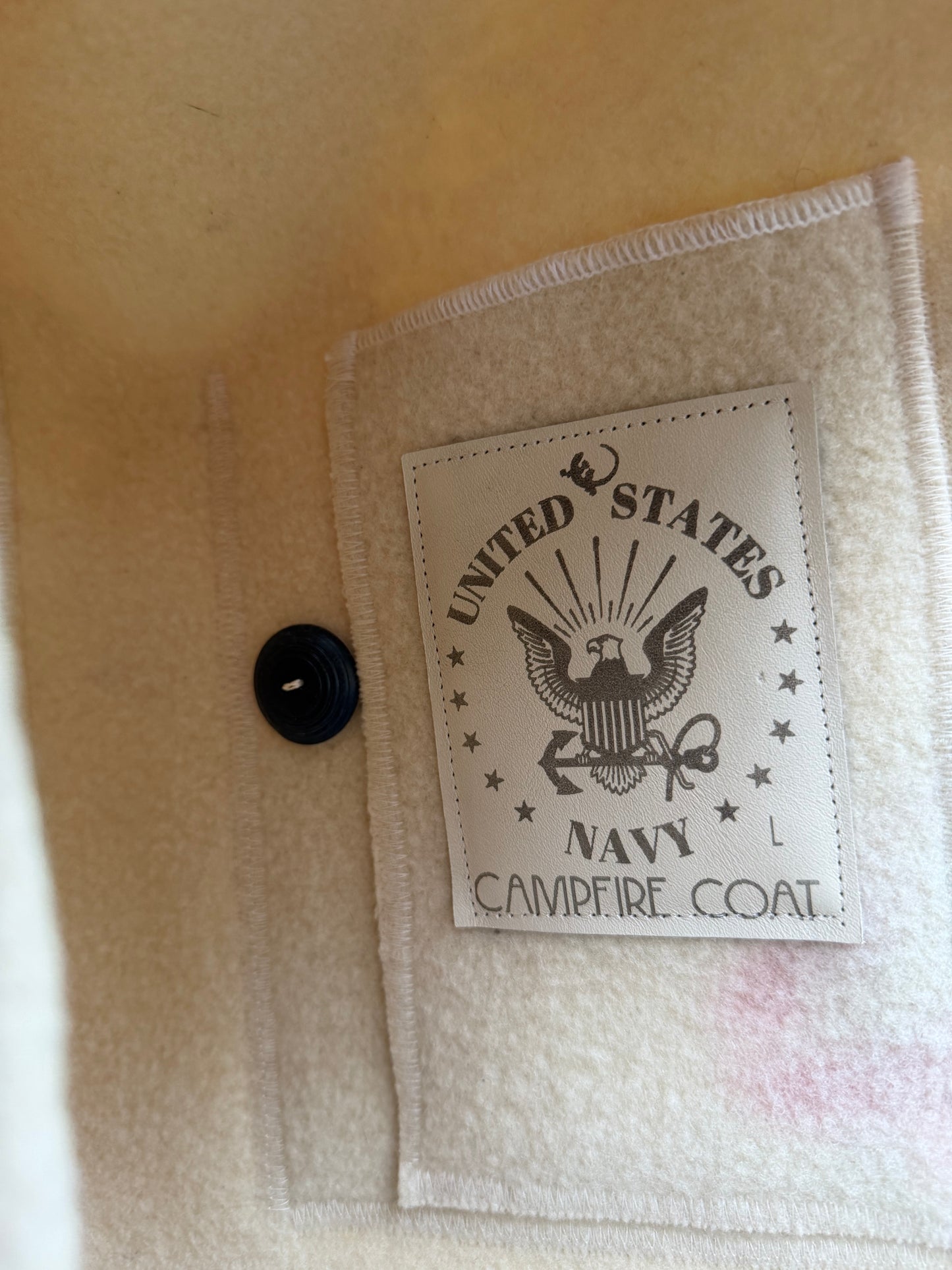 WWII Wool US Navy Blanket Campfire Coat Large